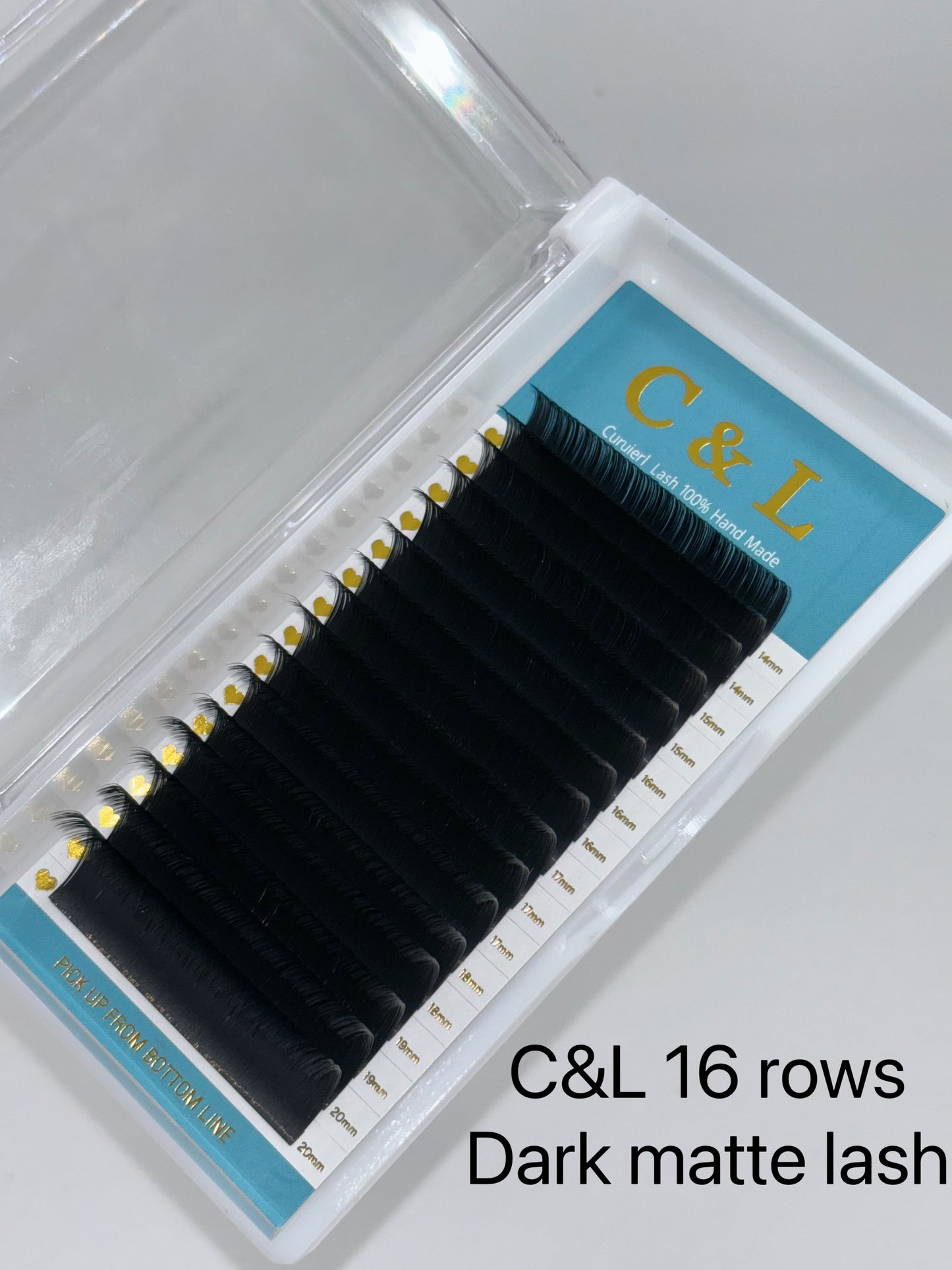 16Rows Dark Matte Black Lashes Extensions 0.03MM