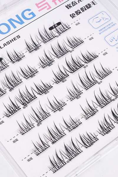 Glue-free segmented self-adhesive double-pointed sunflower false lashes