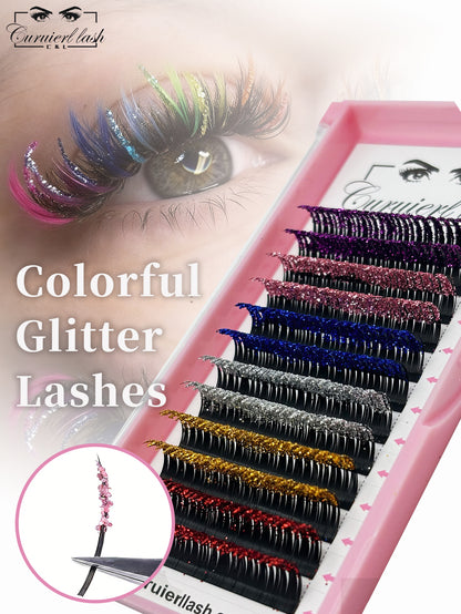 colorful glitter lashes