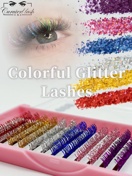 colorful glitter lashes