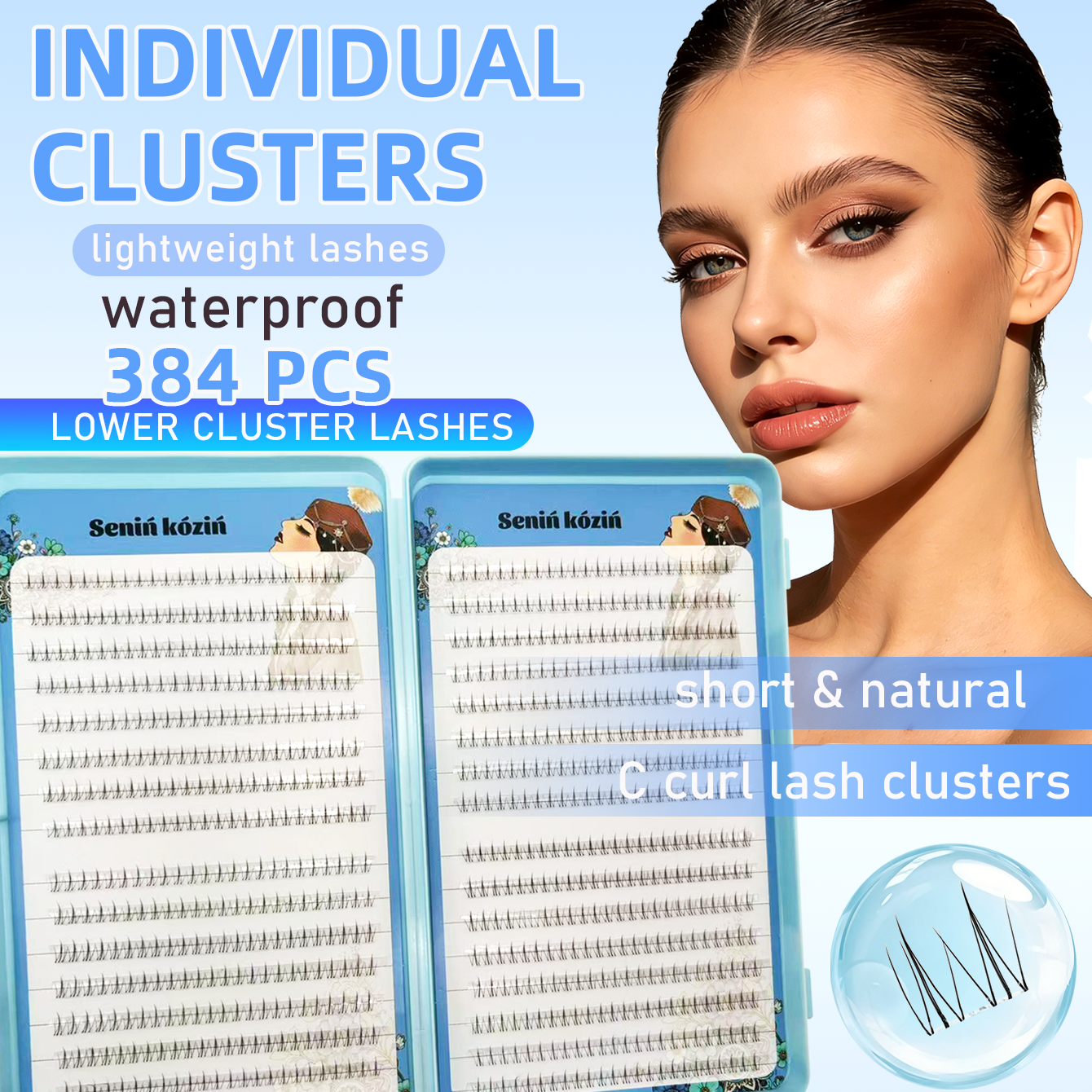 384pcs lower cluster lashes