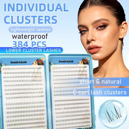 384pcs lower cluster lashes