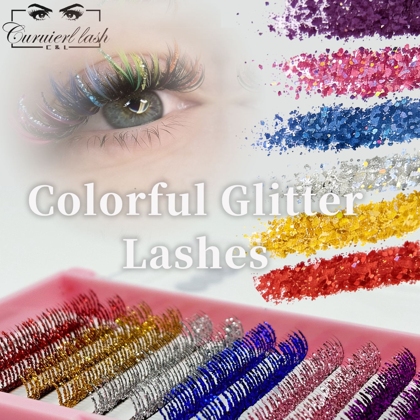 colorful glitter lashes
