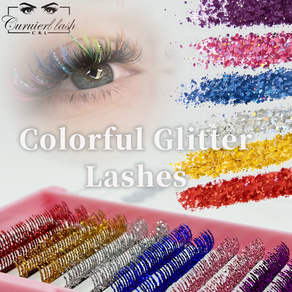 colorful glitter lashes