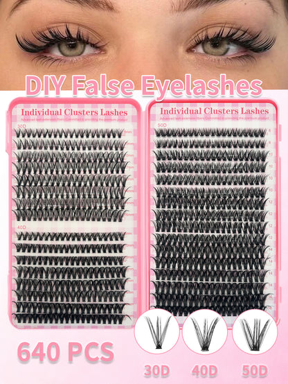 640PCS Cluster lashes (30+40+50D)