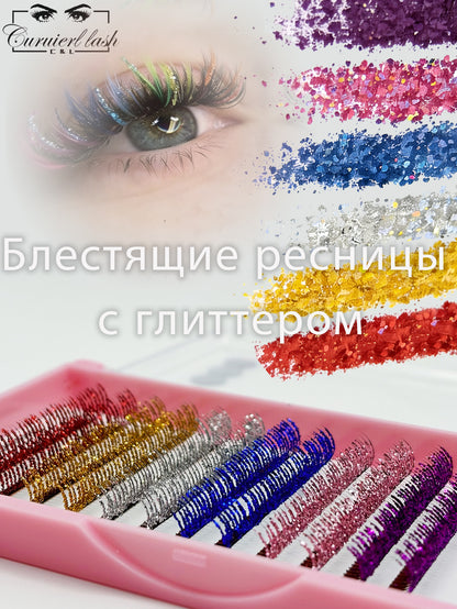 colorful glitter lashes