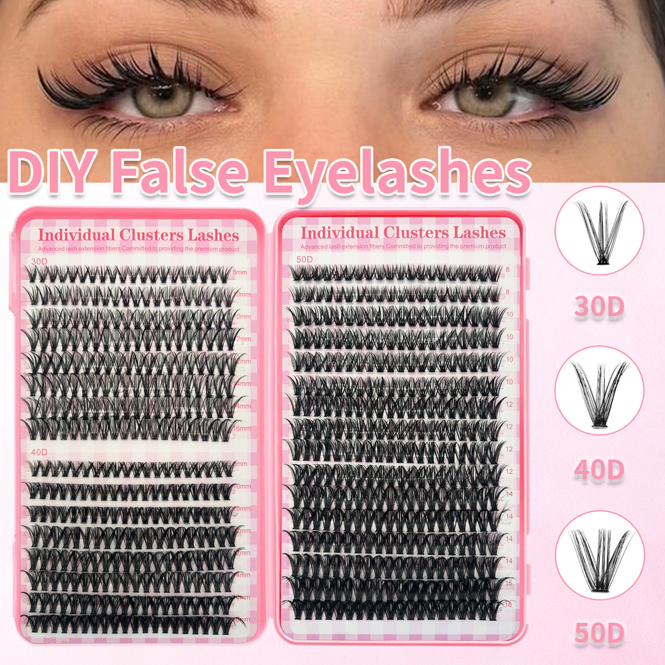 640PCS Cluster lashes (30+40+50D)