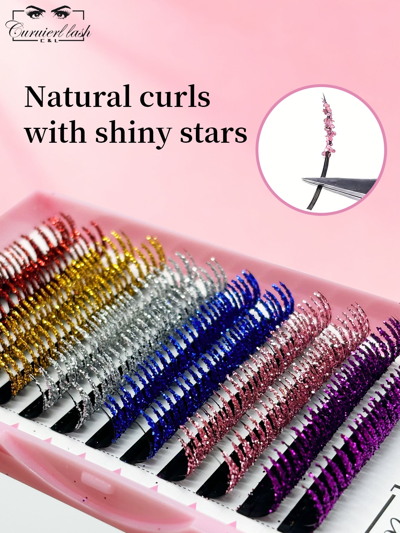 colorful glitter lashes