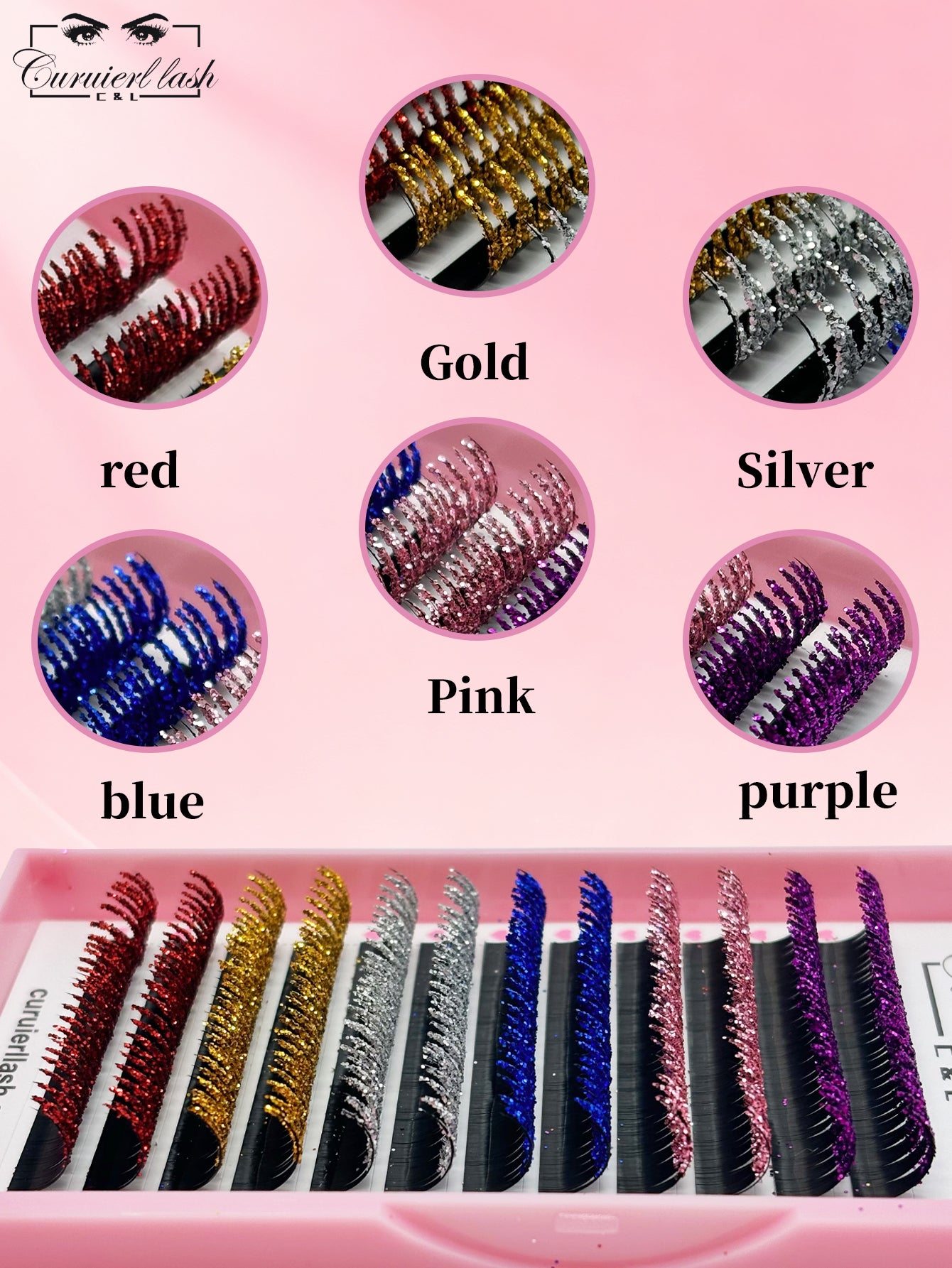 colorful glitter lashes