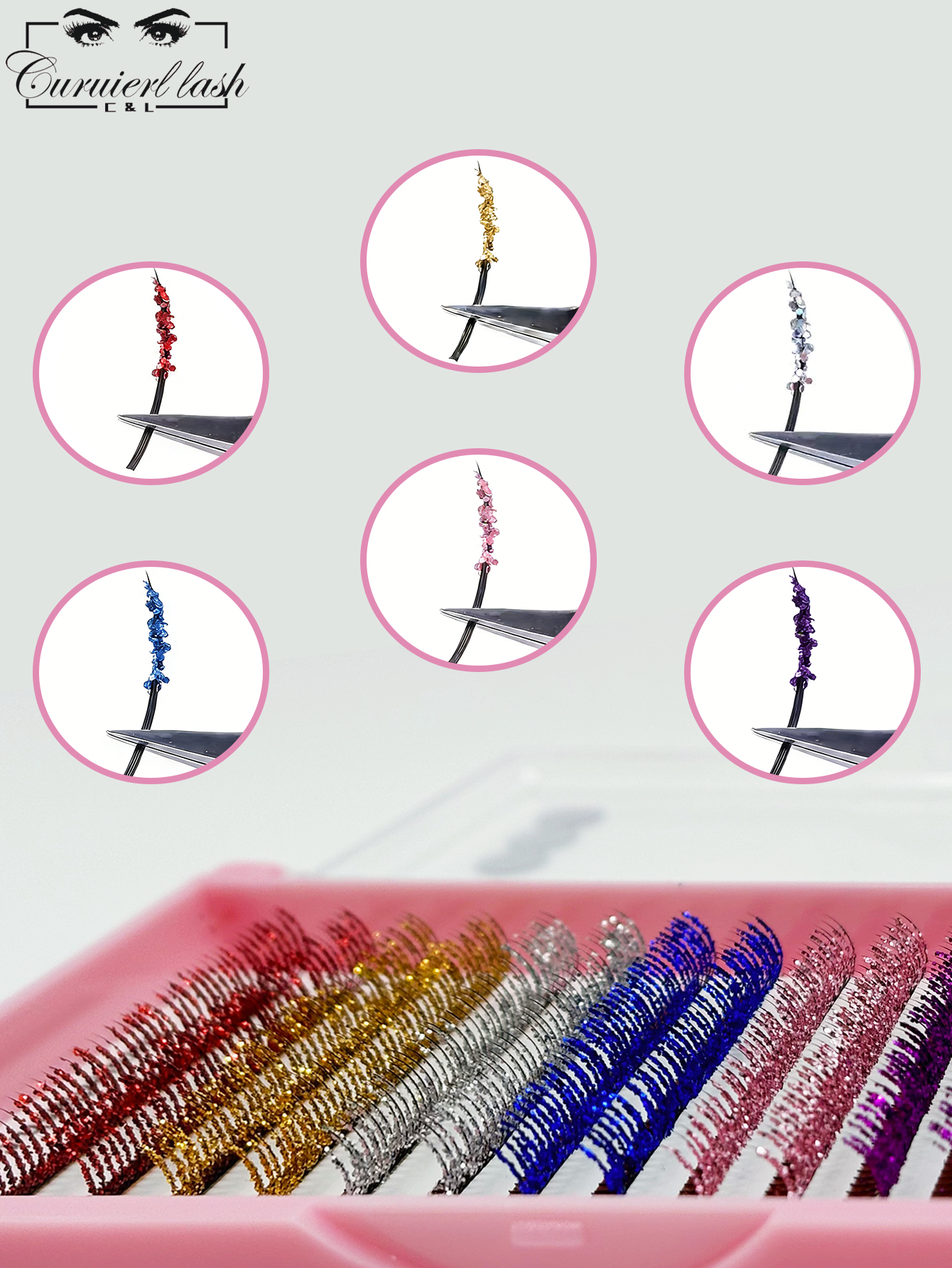 colorful glitter lashes