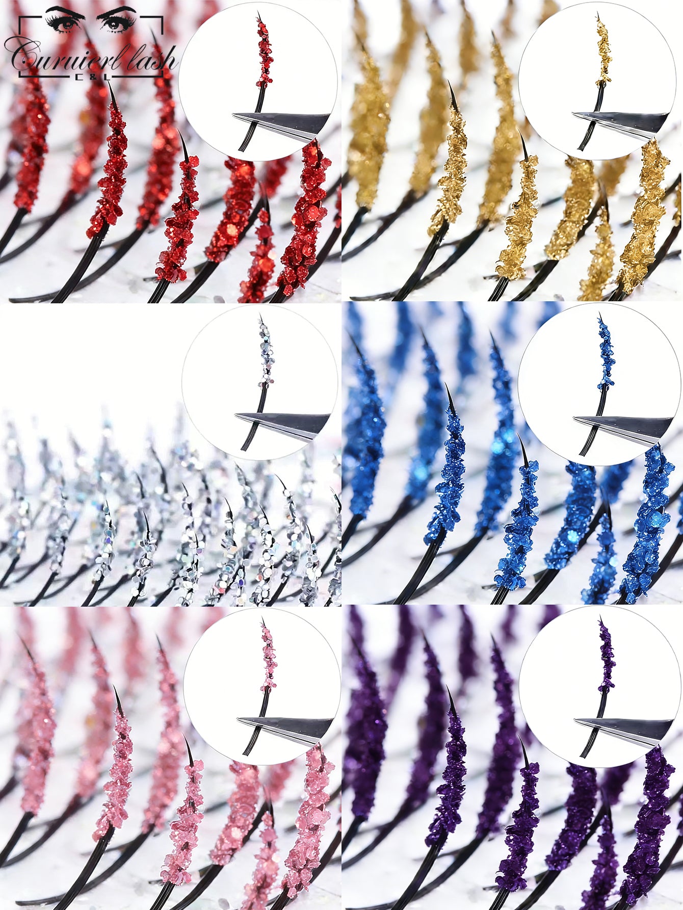 colorful glitter lashes
