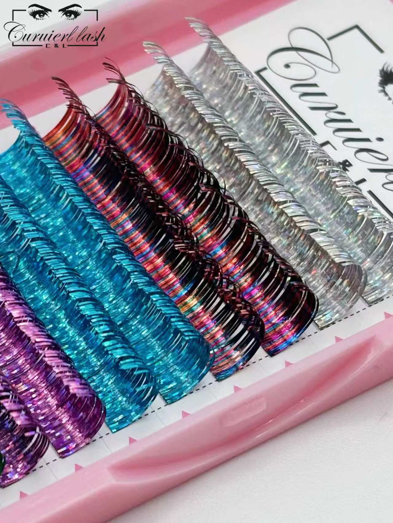 colorful glitter lashes