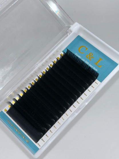 16Rows Dark Matte Black Lashes Extensions 0.07MM