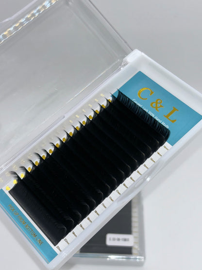 16Rows Dark Matte Black Lashes Extensions 0.07MM