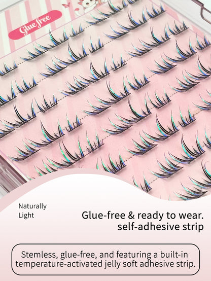 glue free- lashes （blue+black)