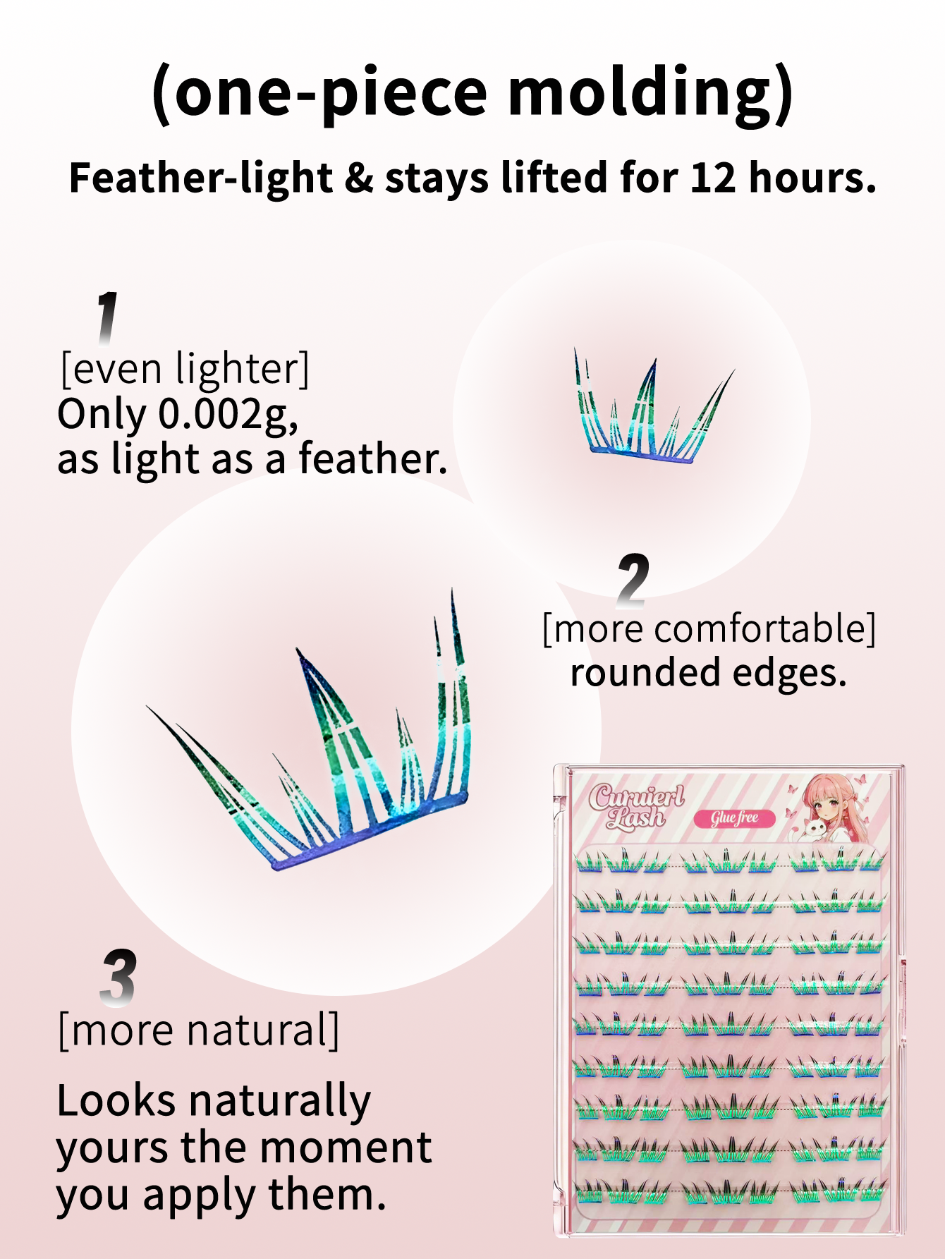 glue free -lashes(blue)