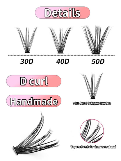 640PCS Cluster lashes (30+40+50D)