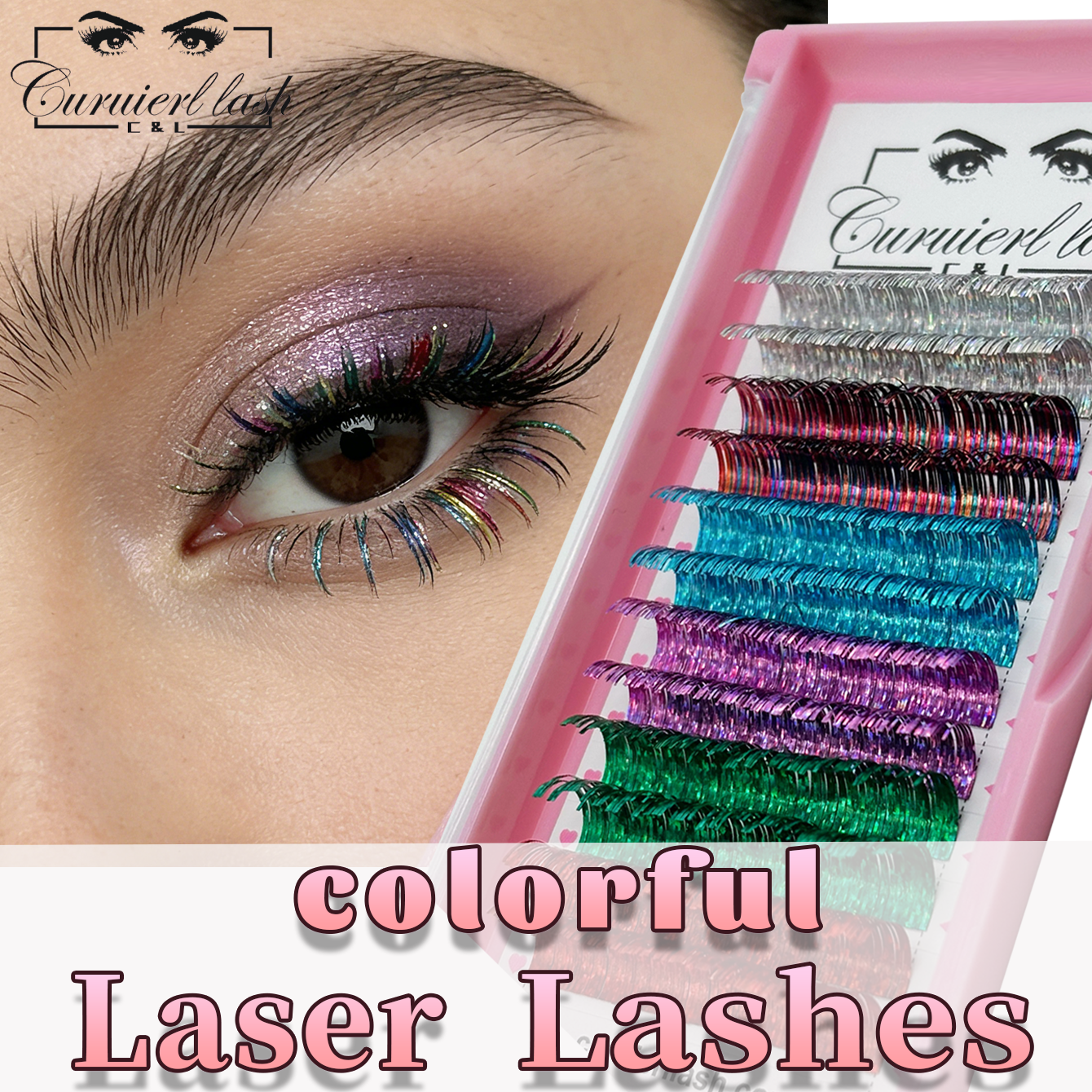 colorful glitter lashes