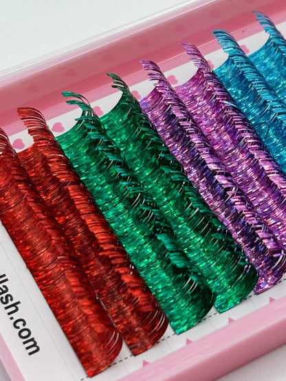 colorful glitter lashes