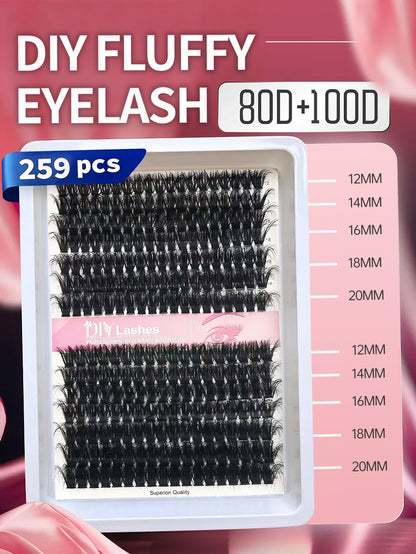 Promotional products: 259pcs DIY cluster lashes（80D+100D)