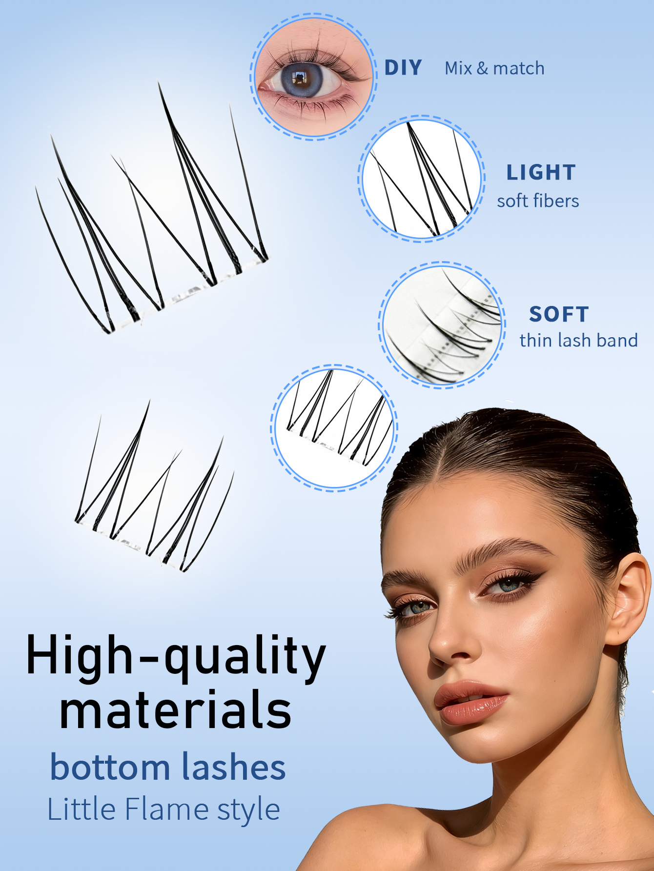 384pcs lower cluster lashes