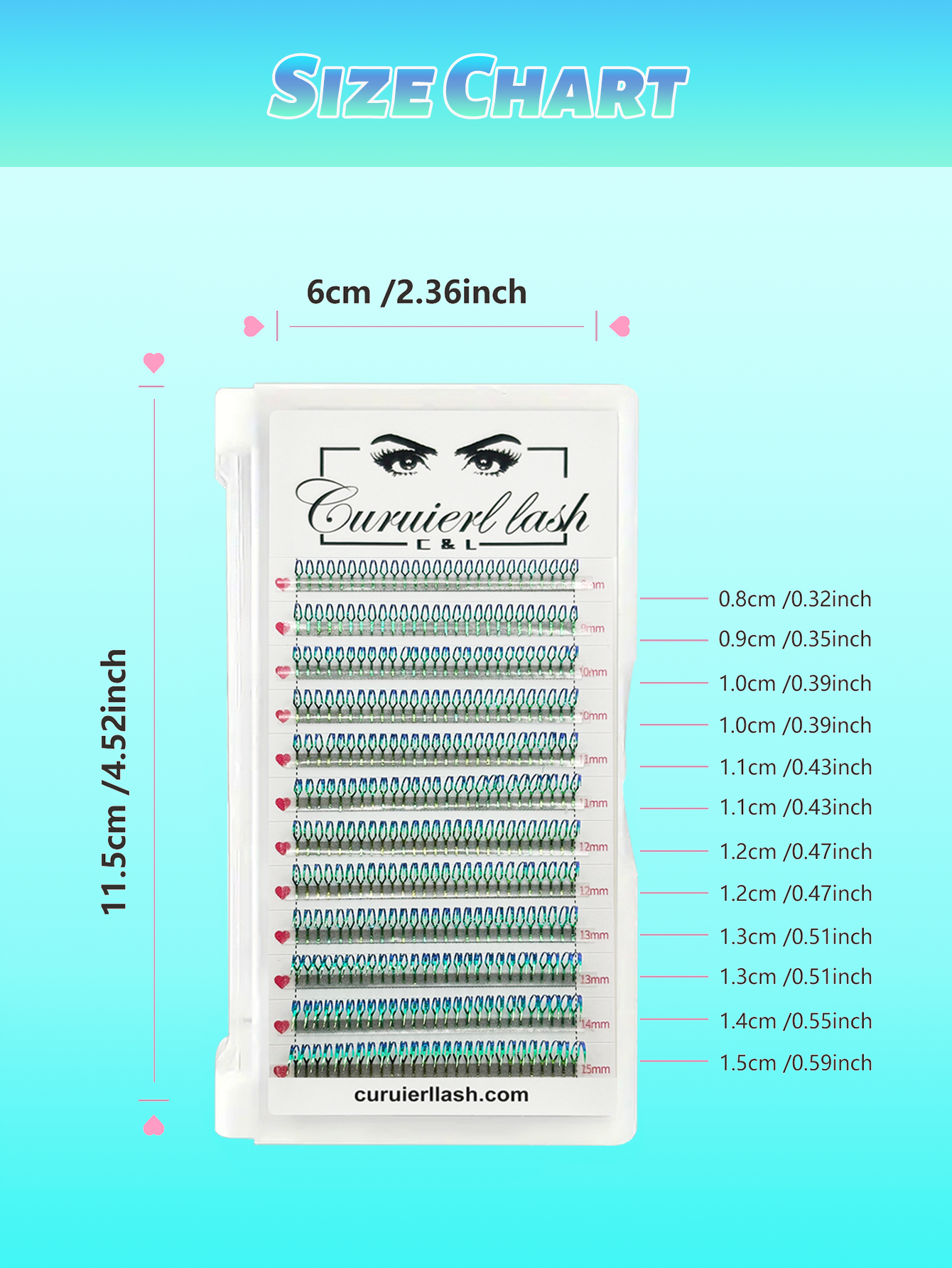 Gradient spike lashes