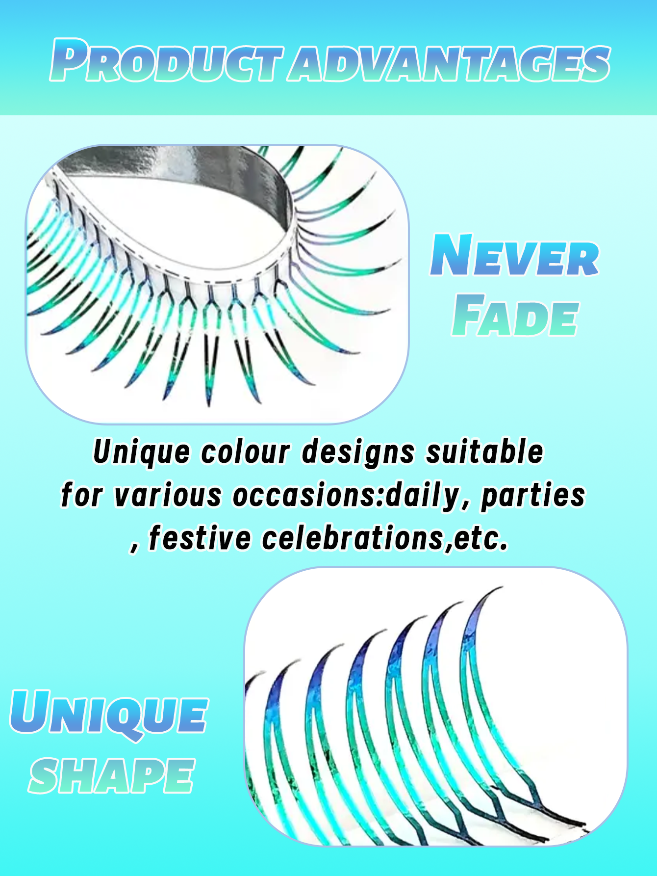 Gradient spike lashes