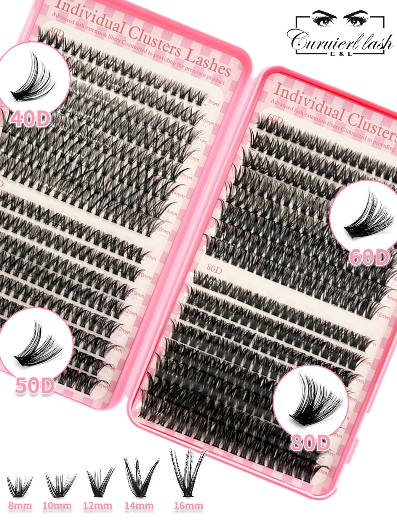 640pcs DIY clusters lashes(40D+50D+60D+80D)