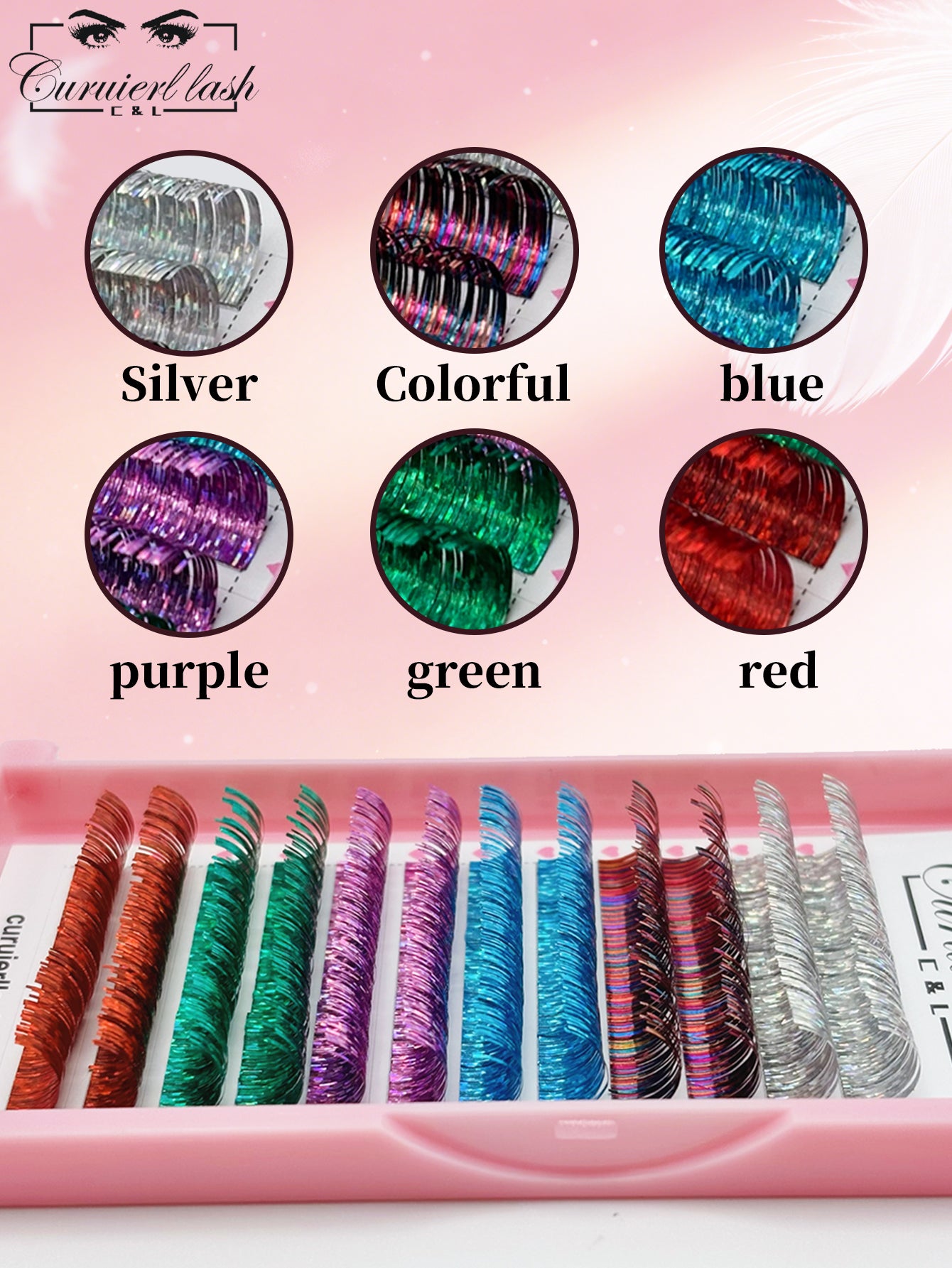 colorful glitter lashes