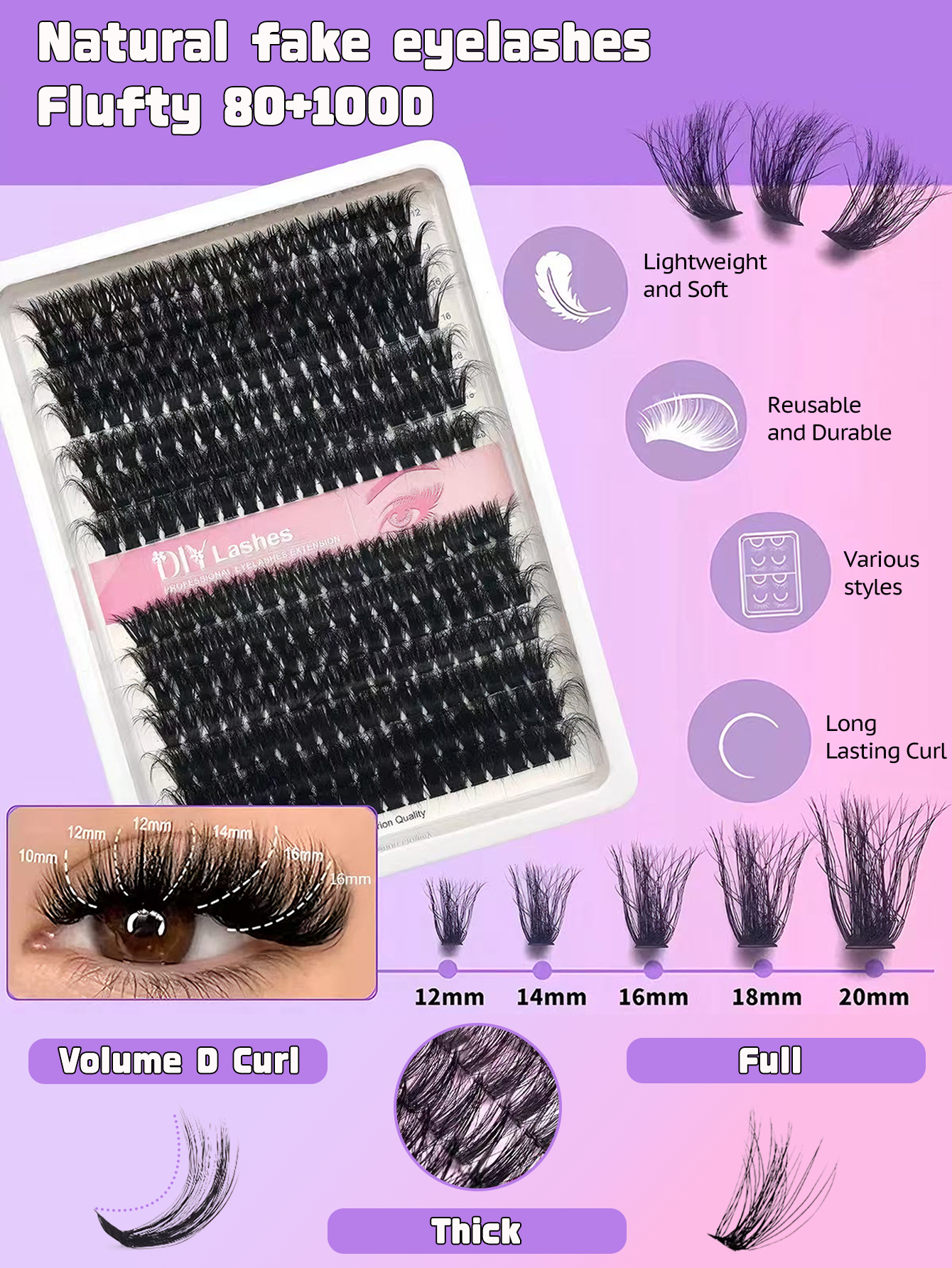 Promotional products: 259pcs DIY cluster lashes（80D+100D)