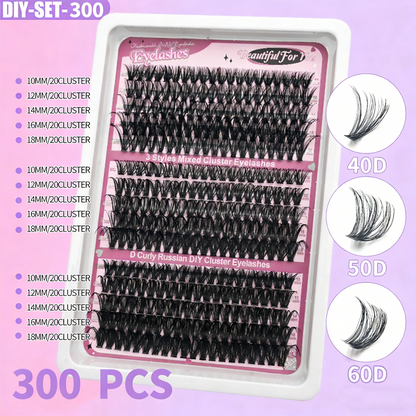 300 PCS 3 STYLES MIXED CLUSTER LASHES (30D+40D+50D+60D)