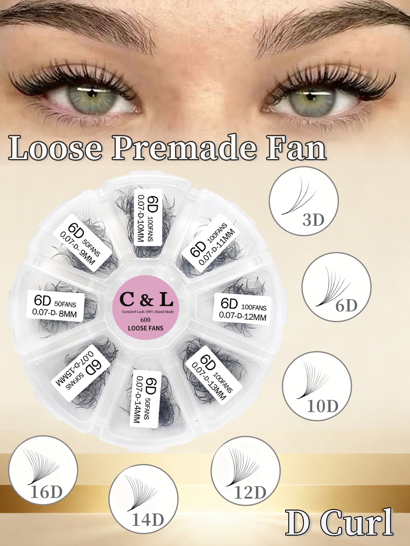 10D Loose Premade Fans Lashes 600pcs