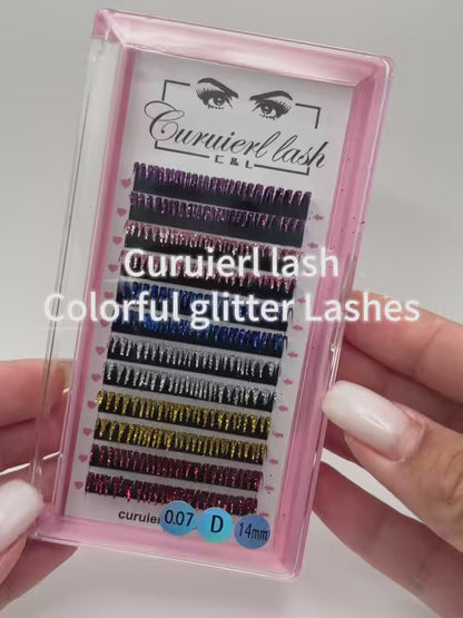colorful glitter lashes
