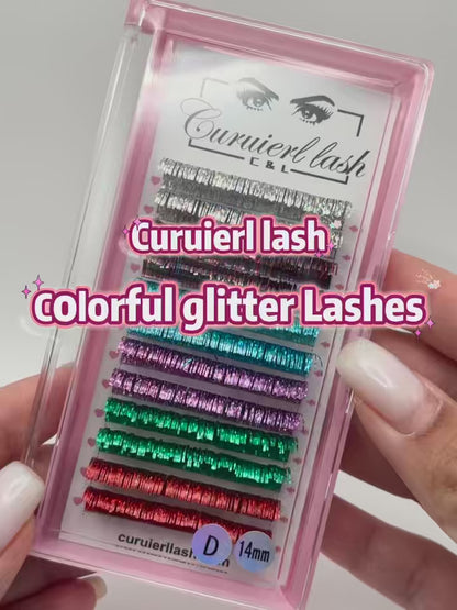 colorful glitter lashes